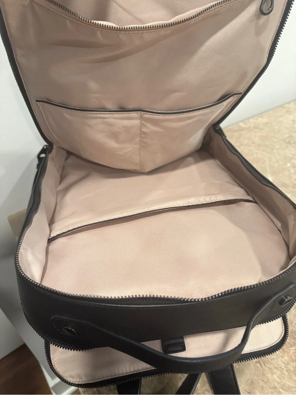 CALPAK Men's Black Leather Travel Backpack